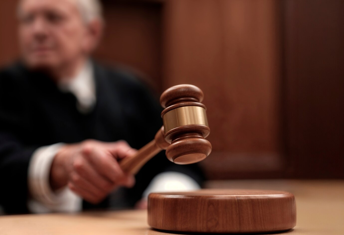 judge with gavel in courtroom 23 2152001188